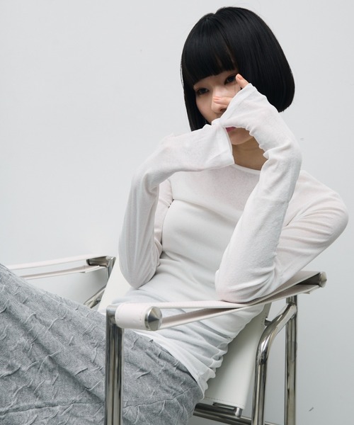 セール】シアーロングスリーブプルオーバー（Tシャツ/カットソー