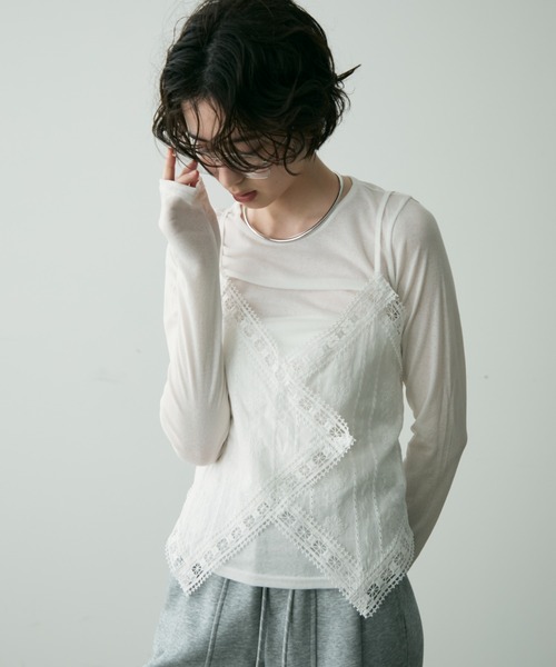 tシャツ 「WEB限定」シアーウールロングスリーブブルオーバー レディース セール】シアーロングスリーブプルオーバー（Tシャツ/カットソー