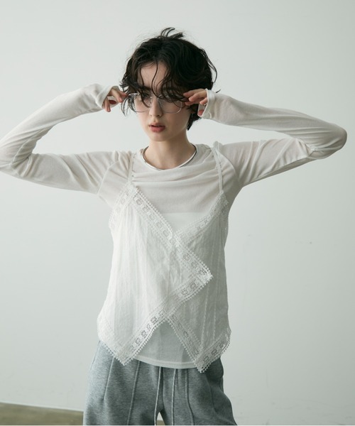 セール】シアーロングスリーブプルオーバー（Tシャツ/カットソー