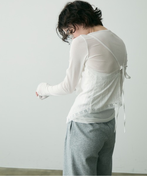 シアーロングスリーブプルオーバー（Tシャツ/カットソー）｜Trish