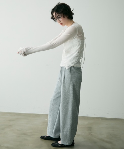 Trish（トリッシュ）の「シアーロングスリーブプルオーバー（Tシャツ/カットソー・レディース・ホワイト/ブルー/ブラック/ブラウン/ピンク/イエロー・MEDIUM）」の14枚目の写真