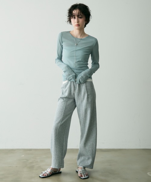 Trish（トリッシュ）の「シアーロングスリーブプルオーバー（Tシャツ/カットソー・レディース・ホワイト/ブルー/ブラック/ブラウン/ピンク/イエロー・MEDIUM）」の17枚目の写真