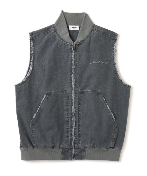 ベスト ジレ atmos pink Vintage Finish Vest / アトモス ピンク ヴィンテージ フィニッシュ ベスト レディース atmos pink Vintage Finish Vest GRAY（アトモス ピンク