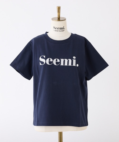 Seemi. byNICECLAUP（ シーミーバイナイスクラップ）の「【Seemi.】サスティナブルロゴTシャツ（Tシャツ/カットソー・レディース・ネイビー/ホワイト/ピンク/レッド・FREE）」の5枚目の写真