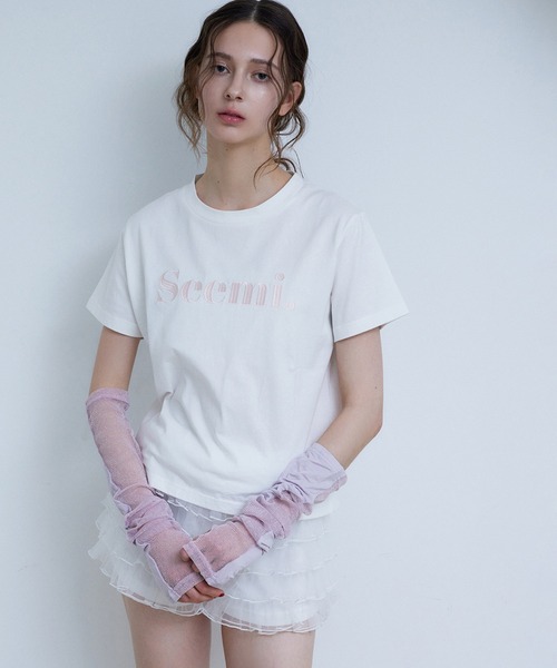 Seemi. byNICECLAUP（ シーミーバイナイスクラップ）の「【Seemi.】サスティナブルロゴTシャツ（Tシャツ/カットソー・レディース・ネイビー/ホワイト/ピンク/レッド・FREE）」の16枚目の写真