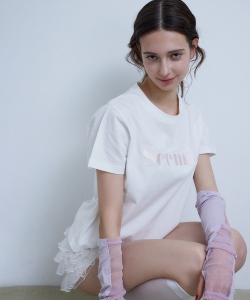 Seemi. byNICECLAUP（ シーミーバイナイスクラップ）の「【Seemi.】サスティナブルロゴTシャツ（Tシャツ/カットソー・レディース・ネイビー/ホワイト/ピンク/レッド・FREE）」の19枚目の写真