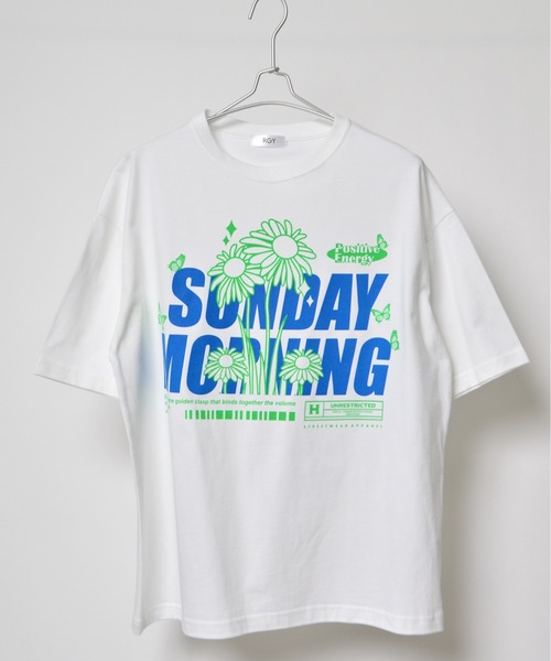 spiritoso(スピリトーゾ)の「【spiritoso】SUNDAY MORNING ビッグシルエットTシャツ(Tシャツ/カットソー・レディース・ネイビー/ブラック/ホワイト・LARGE/MEDIUM)」の4枚目の写真