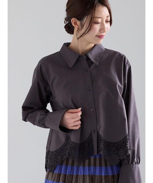 Te chichi（テチチ）の「レースクロップドブラウス（シャツ/ブラウス・レディース・ブラック/オフホワイト・F）」の2枚目の写真