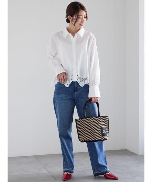 Te chichi（テチチ）の「レースクロップドブラウス（シャツ/ブラウス・レディース・ブラック/オフホワイト・F）」の3枚目の写真