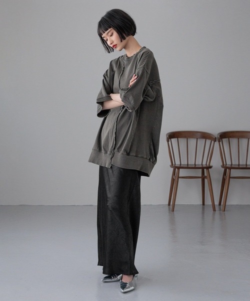 LOWRYS FARM ストレッチサテンスカート Mサイズ チャコールグレー LOWRYS FARM｜ストレッチサテンスカート | Rakuten Fashion(楽天