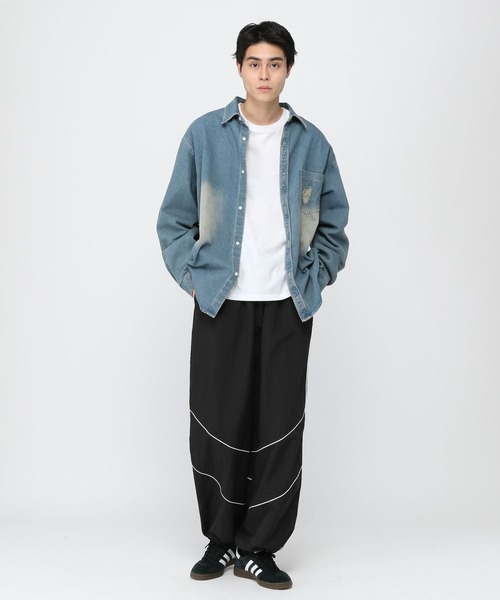 3.3 Field Trip （3.3フィールドトリップ）の「3.3 Field Trip／サイドプリントパンツ（その他パンツ・メンズ・ブラック・LARGE/MEDIUM）」の2枚目の写真