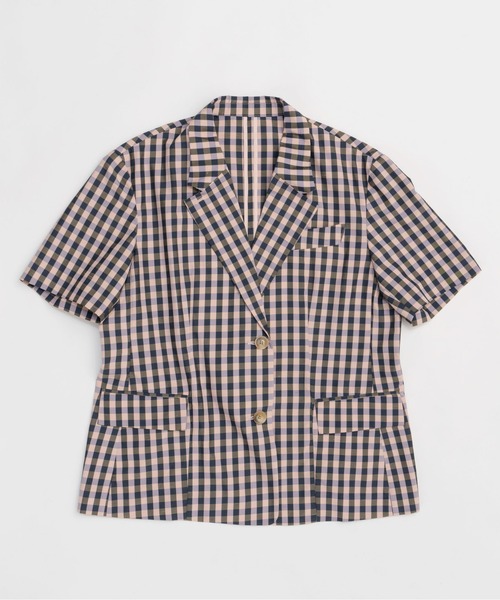 MAISON SPECIAL(メゾンスペシャル)の「Color Plaid Half Sleeve Jacket/カラーチェックハーフスリーブジャケット(テーラードジャケット・レディース・イエロー/ピンク・FREE)」の11枚目の写真