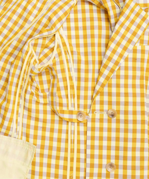 セール】Color Plaid Half Sleeve Jacket/カラーチェックハーフ