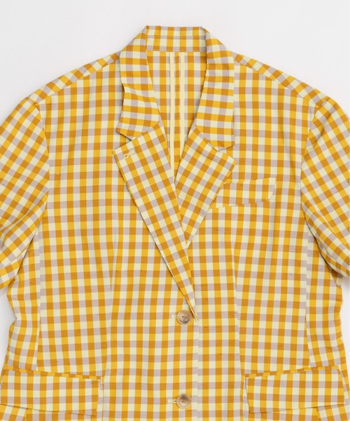 MAISON SPECIAL(メゾンスペシャル)の「Color Plaid Half Sleeve Jacket/カラーチェックハーフスリーブジャケット(テーラードジャケット・レディース・イエロー/ピンク・FREE)」の13枚目の写真