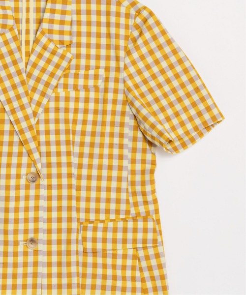 MAISON SPECIAL(メゾンスペシャル)の「Color Plaid Half Sleeve Jacket/カラーチェックハーフスリーブジャケット(テーラードジャケット・レディース・イエロー/ピンク・FREE)」の14枚目の写真