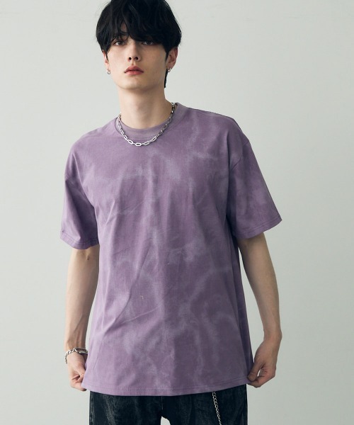 MARMAR ベージュ オーバーサイズTシャツ セール】Marble pattern oversize s/s t-shirt / マーブル