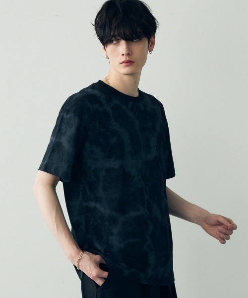 セール】Marble pattern oversize s/s t-shirt / マーブル