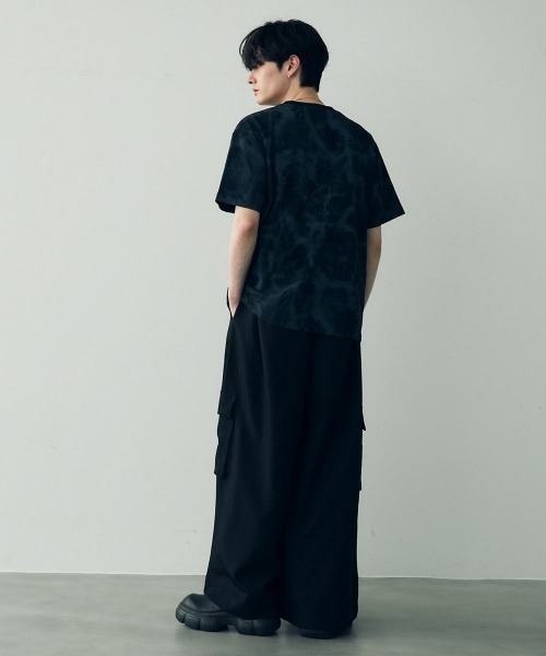 セール】Marble pattern oversize s/s t-shirt / マーブル
