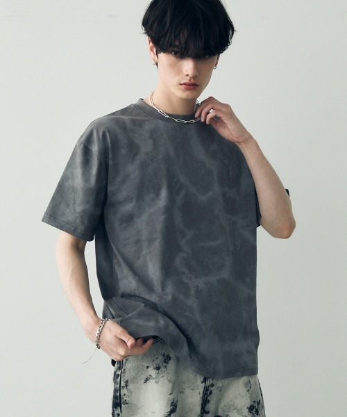MARMAR ベージュ オーバーサイズTシャツ セール】Marble pattern oversize s/s t-shirt / マーブル