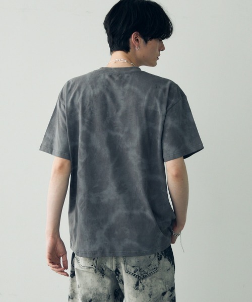 Shoowtime(ショウタイム)の「Marble pattern oversize s/s t-shirt / マーブルパターンオーバーサイズTシャツ(Tシャツ/カットソー・メンズ・グレー系/パープル系/ホワイト系/ブラック系・MEDIUM/X-LARGE/LARGE)」の5枚目の写真