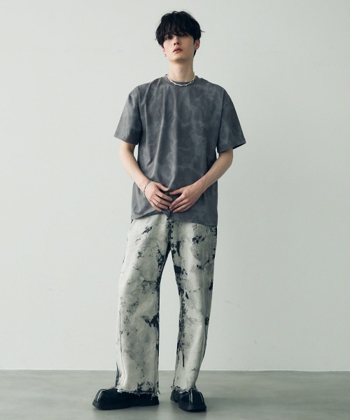 Tシャツ　Marble セール】Marble pattern oversize s/s t-shirt / マーブル