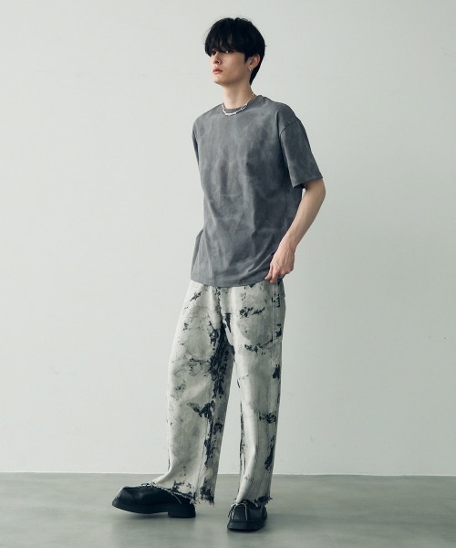 Shoowtime(ショウタイム)の「Marble pattern oversize s/s t-shirt / マーブルパターンオーバーサイズTシャツ(Tシャツ/カットソー・メンズ・グレー系/パープル系/ホワイト系/ブラック系・MEDIUM/X-LARGE/LARGE)」の10枚目の写真