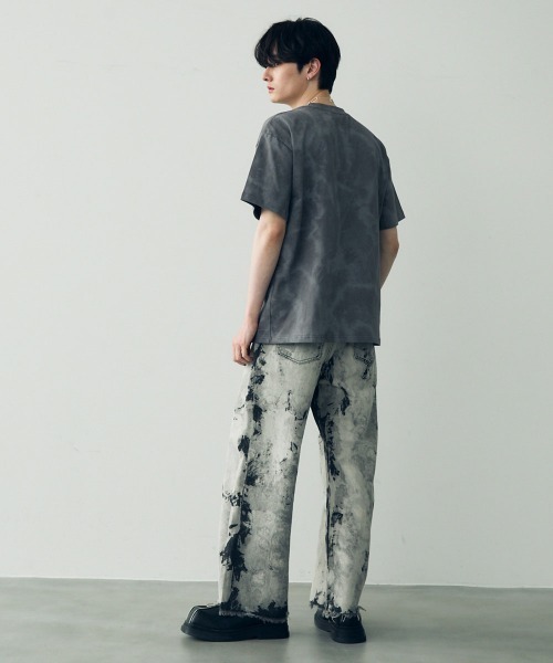 Shoowtime(ショウタイム)の「Marble pattern oversize s/s t-shirt / マーブルパターンオーバーサイズTシャツ(Tシャツ/カットソー・メンズ・グレー系/パープル系/ホワイト系/ブラック系・MEDIUM/X-LARGE/LARGE)」の14枚目の写真