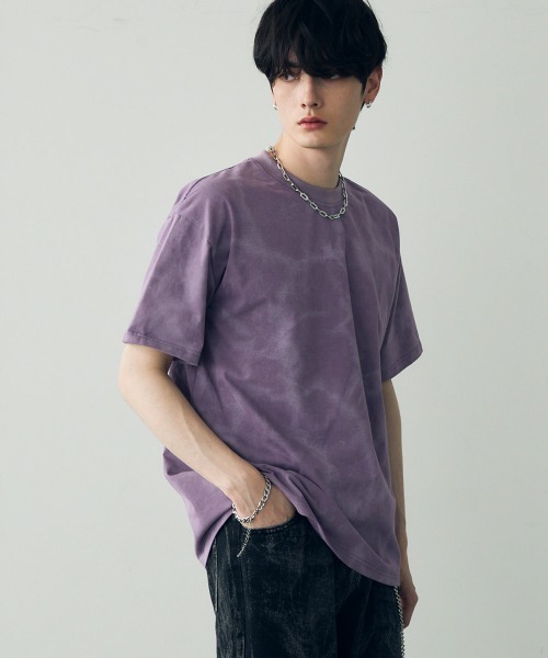 Shoowtime(ショウタイム)の「Marble pattern oversize s/s t-shirt / マーブルパターンオーバーサイズTシャツ(Tシャツ/カットソー・メンズ・グレー系/パープル系/ホワイト系/ブラック系・MEDIUM/X-LARGE/LARGE)」の15枚目の写真