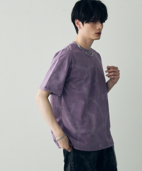 Shoowtime(ショウタイム)の「Marble pattern oversize s/s t-shirt / マーブルパターンオーバーサイズTシャツ(Tシャツ/カットソー・メンズ・グレー系/パープル系/ホワイト系/ブラック系・MEDIUM/X-LARGE/LARGE)」の20枚目の写真