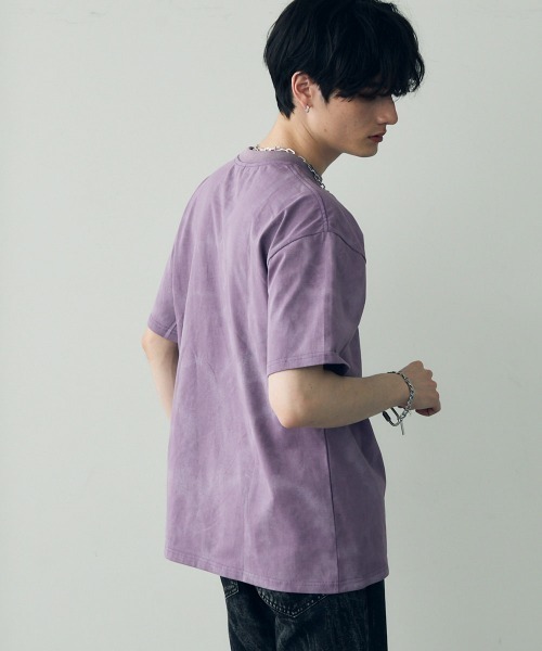 Shoowtime(ショウタイム)の「Marble pattern oversize s/s t-shirt / マーブルパターンオーバーサイズTシャツ(Tシャツ/カットソー・メンズ・グレー系/パープル系/ホワイト系/ブラック系・MEDIUM/X-LARGE/LARGE)」の21枚目の写真