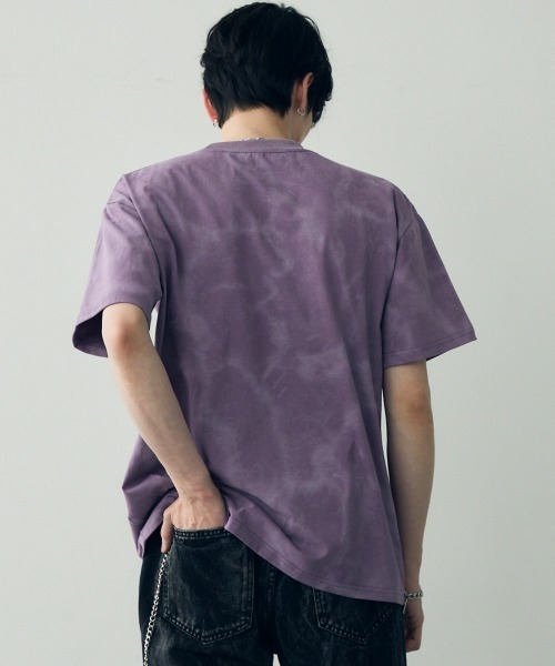 Shoowtime(ショウタイム)の「Marble pattern oversize s/s t-shirt / マーブルパターンオーバーサイズTシャツ(Tシャツ/カットソー・メンズ・グレー系/パープル系/ホワイト系/ブラック系・MEDIUM/X-LARGE/LARGE)」の22枚目の写真