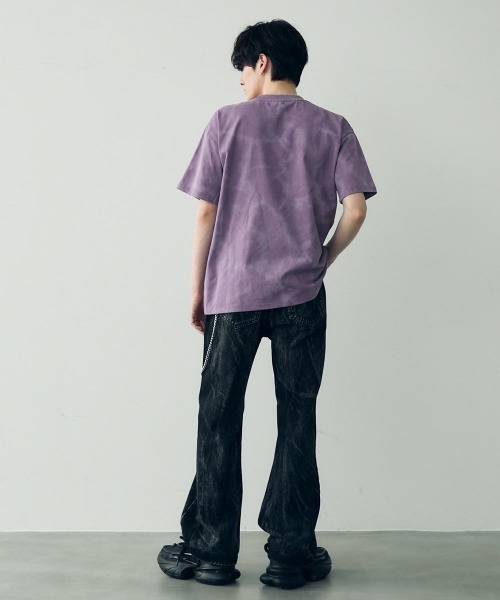 セール】Marble pattern oversize s/s t-shirt / マーブル