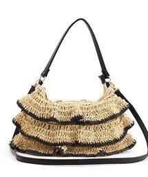ペーパー編みラインフリル2WAYショルダーバッグ