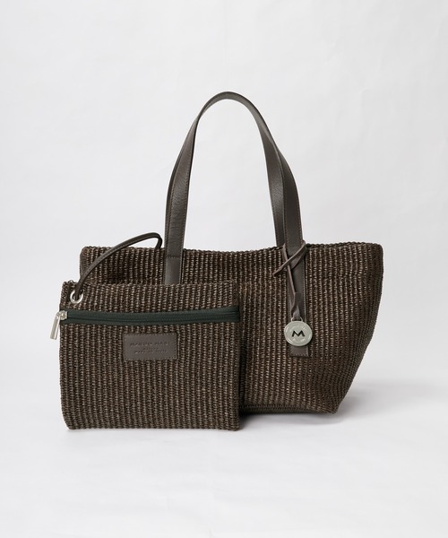 marco masi（マルコマージ）の「【MARCO MASI】ラフィア風トートバッグ-RAFFIA LIKE HANDBAG（トートバッグ・レディース・ベージュ/ダークブラウン・FREE）」の9枚目の写真