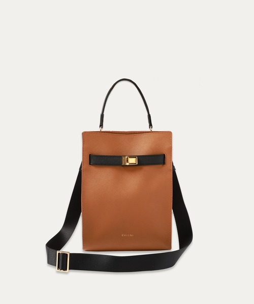 CULLNI(クルニ)の「Clasp lock Belt Hand Bag(ハンドバッグ・メンズ・ブラウン系/オフホワイト/グレー/ブラック系その他/ブラック/スカイブルー・ONESIZE)」の1枚目の写真