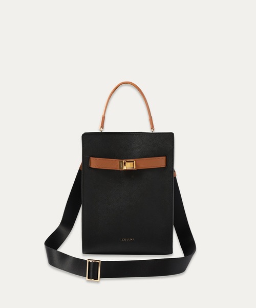 CULLNI(クルニ)の「Clasp lock Belt Hand Bag(ハンドバッグ・メンズ・ブラウン系/オフホワイト/グレー/ブラック系その他/ブラック/スカイブルー・ONESIZE)」の4枚目の写真