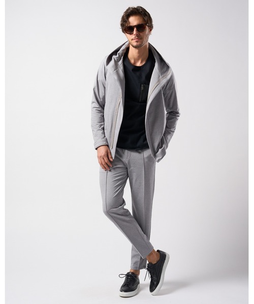 wjk（ダヴルジェイケイ）の「【LEON×B'2nd×wjk】riders wrap light jersey parka（パーカー・メンズ・ブラック/グレー・SMALL/MEDIUM/LARGE/X-LARGE）」の15枚目の写真