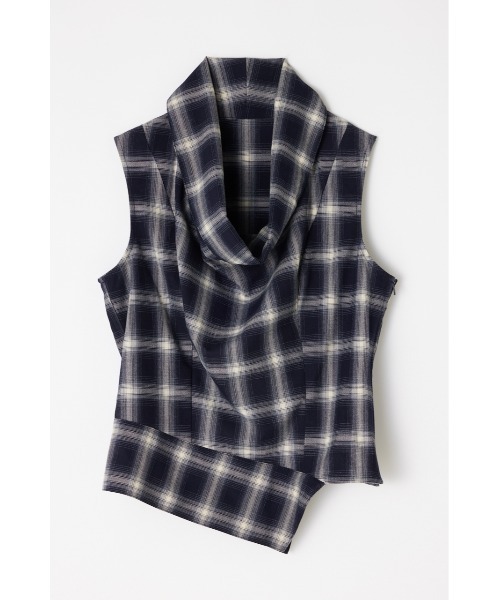 LAGUA GEM（ラグアジェム）の「CHECK DRAPE NECK トップス（その他 