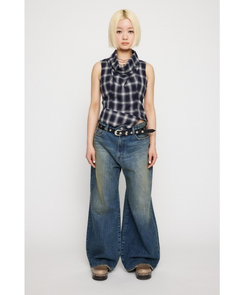 LAGUA GEM（ラグアジェム）の「CHECK DRAPE NECK トップス（その他 