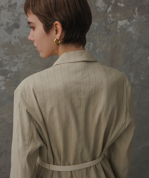 ADAM ET ROPE'（アダムエロペ）の「【EMOELLE】ドロストシャツジャケット（テーラードジャケット・レディース・ベージュ系その他/ブラック・38/36）」の22枚目の写真