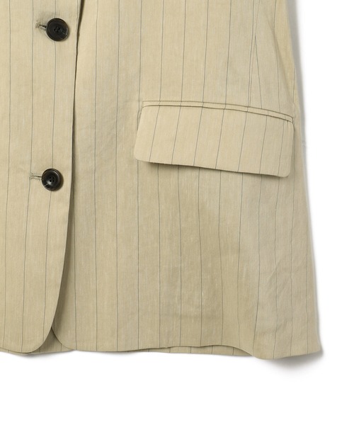 ADAM ET ROPE'（アダムエロペ）の「【EMOELLE】ドロストシャツジャケット（テーラードジャケット・レディース・ベージュ系その他/ブラック・38/36）」の5枚目の写真