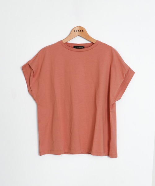 GORGE（ゴージ）の「タックショルダーTシャツ（Tシャツ/カットソー・レディース・ブラック/オフホワイト/オレンジ/ラベンダー・F）」の4枚目の写真