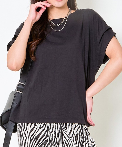 GORGE（ゴージ）の「タックショルダーTシャツ（Tシャツ/カットソー・レディース・ブラック/オフホワイト/オレンジ/ラベンダー・F）」の3枚目の写真