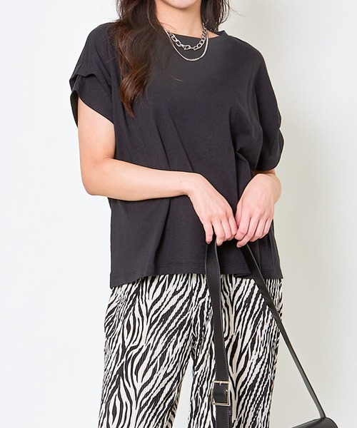 GORGE（ゴージ）の「タックショルダーTシャツ（Tシャツ/カットソー・レディース・ブラック/オフホワイト/オレンジ/ラベンダー・F）」の21枚目の写真