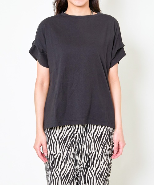GORGE（ゴージ）の「タックショルダーTシャツ（Tシャツ/カットソー・レディース・ブラック/オフホワイト/オレンジ/ラベンダー・F）」の16枚目の写真