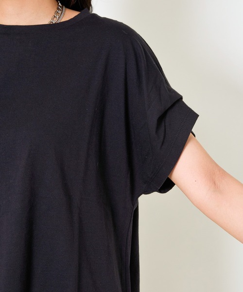GORGE（ゴージ）の「タックショルダーTシャツ（Tシャツ/カットソー・レディース・ブラック/オフホワイト/オレンジ/ラベンダー・F）」の13枚目の写真