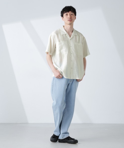 【新品】ナノユニバース　キューバシャツ スタイリッシュ キューバ シャツ 半袖