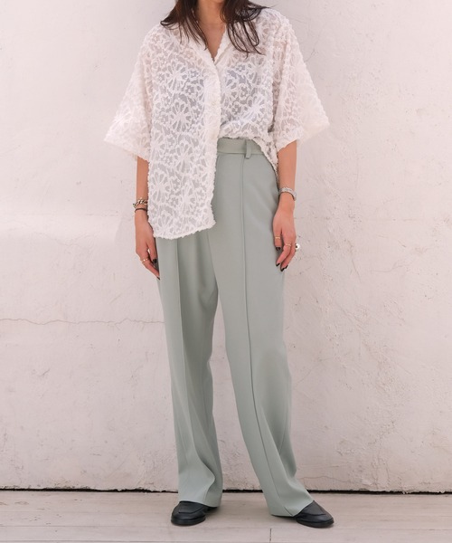 AKTE（アクテ）の「ツイルタックパンツ（その他パンツ・レディース・ミント/ブラック・1/2/2T）」の5枚目の写真