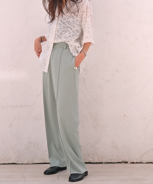 AKTE（アクテ）の「ツイルタックパンツ（その他パンツ・レディース・ミント/ブラック・1/2/2T）」の9枚目の写真