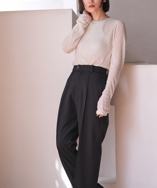 AKTE（アクテ）の「ツイルタックパンツ（その他パンツ・レディース・ミント/ブラック・1/2/2T）」の11枚目の写真